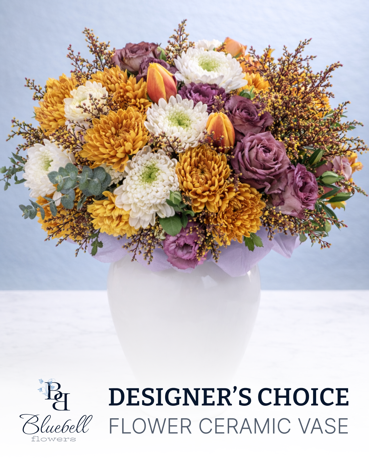 Designer’s Choice ceramic Vase with flowers