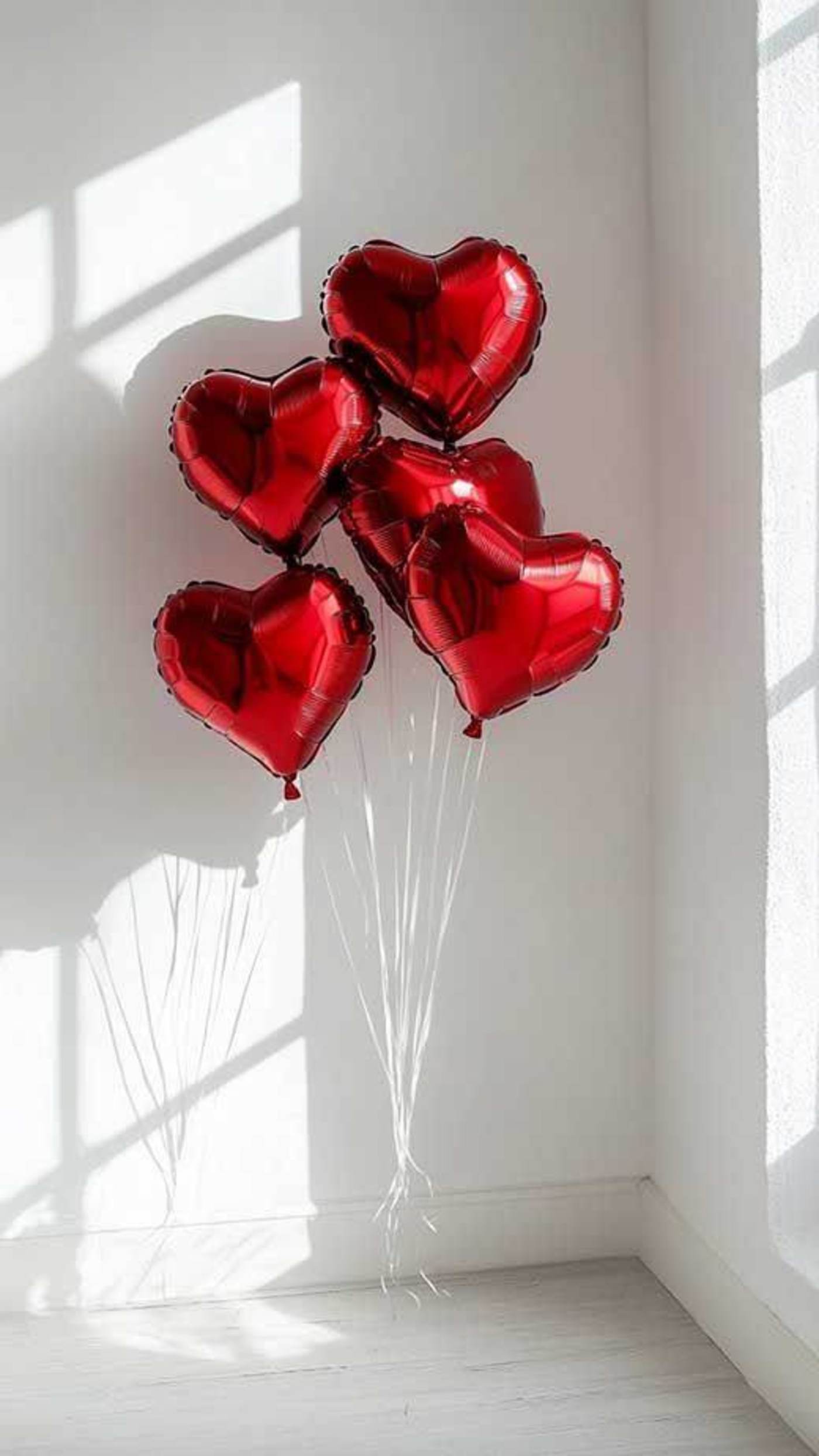 Red heart balloons set