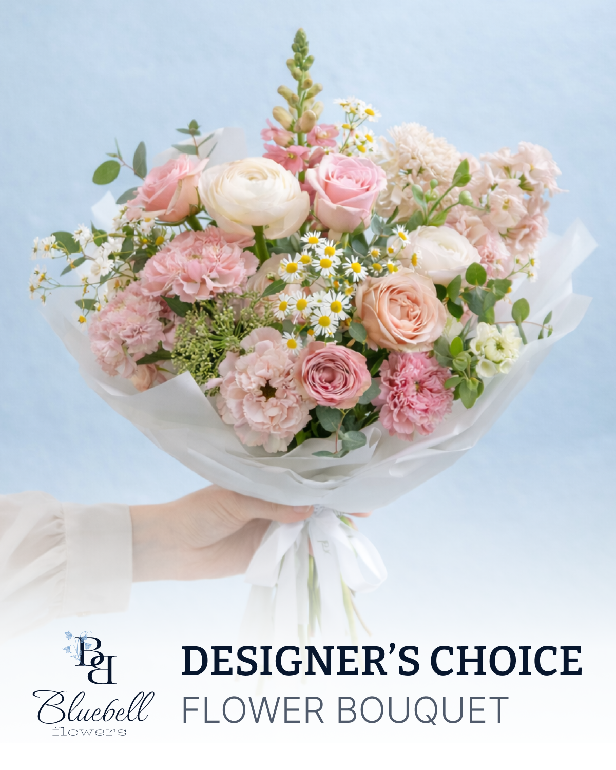 Bluebell Roses 100 White & Pink Roses – Bluebell flowers