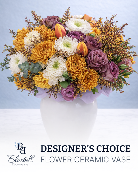 Designer’s Choice ceramic Vase with flowers
