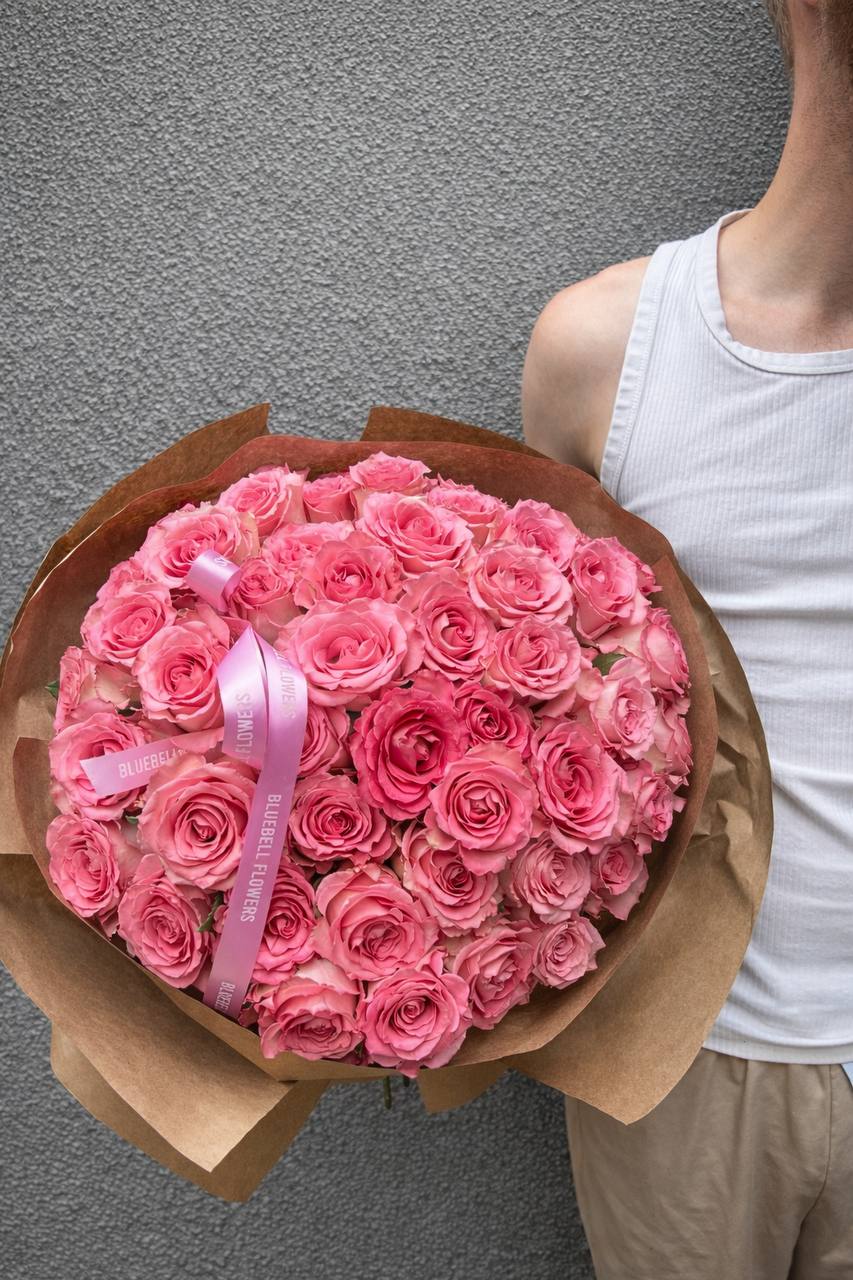 50 Pink Roses — A Symphony of Tenderness